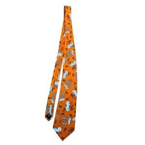 Casper Mens Tie Necktie‎ Orange Multicolor The Friendly Ghost Halloween